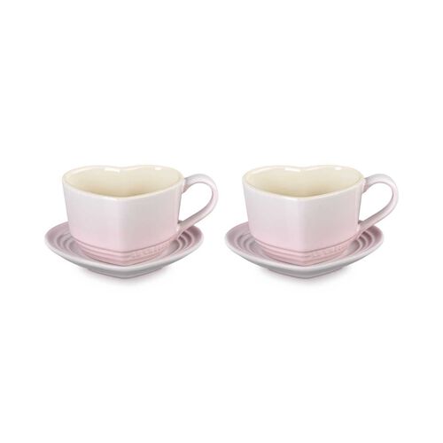 Le Creuset Heart Mug W/Saucer *2 Shpk (C)
